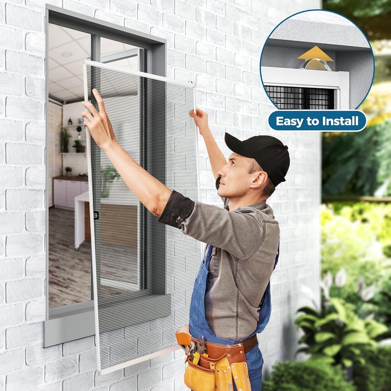 augblinds Store 2 Sets Window Screen Frame Kit, 5/16 in x 3/5 in x 46 Inch, Makes Two Complete Screen 46" x 46" or Smaller, Includes Premium Screen Mesh, 8 Heavy Duty Corners & Durable Spline, White - Image 5
